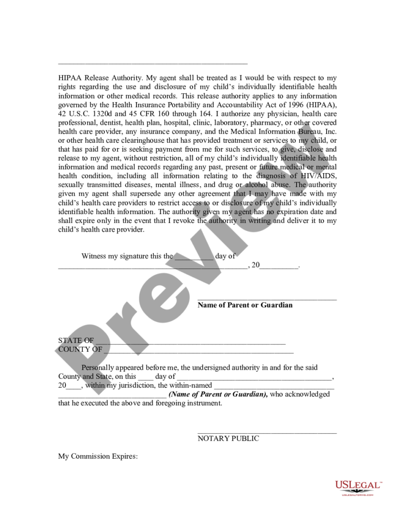 Authorization To School For Emergency Medical Treatment For Minor 