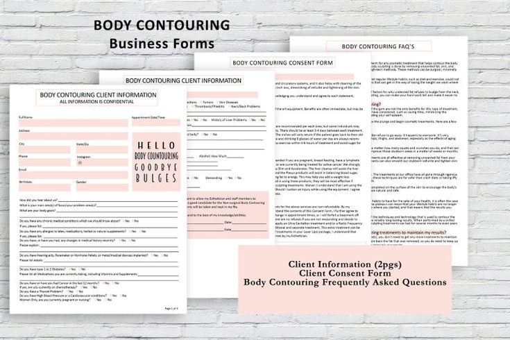 Body Contouring Client Forms Body Contouring Consent Form Etsy In 