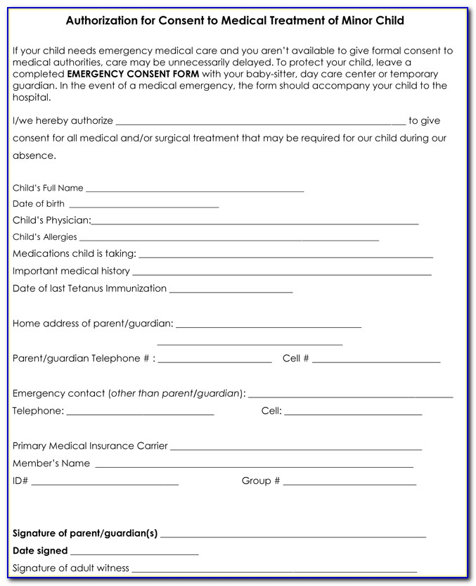 Child Travel Consent Form Template Canada Form Resume Examples