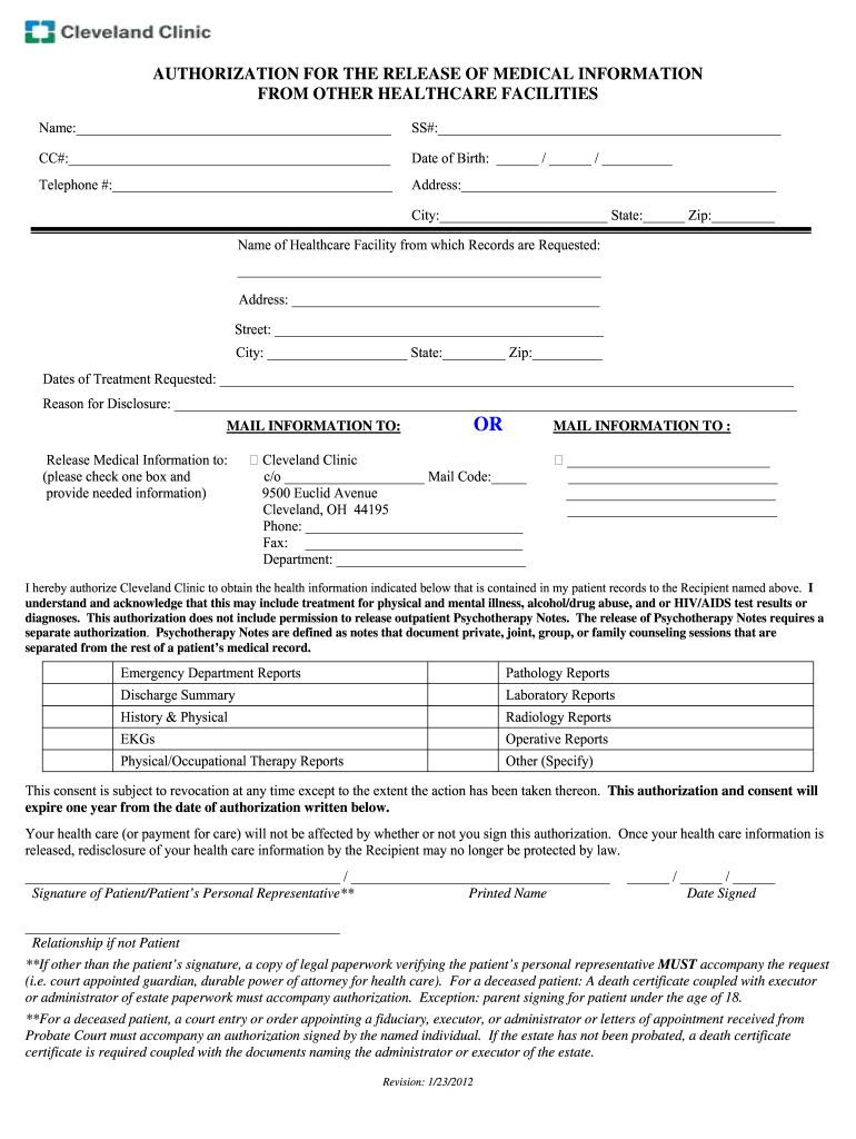 Cleveland Clinic Doctors Note Fill Out And Sign Printable PDF 