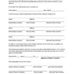 Consent Authorization For Medical Treatment Of Minors Printable Pdf