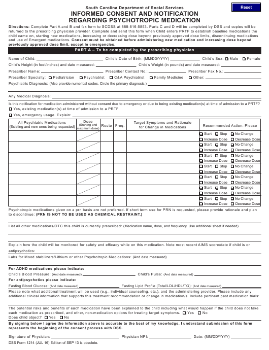 DSS Form 1214 Download Fillable PDF Or Fill Online Informed Consent And 