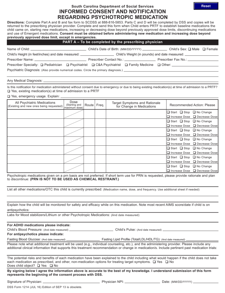 DSS Form 1214 Download Fillable PDF Or Fill Online Informed Consent And 