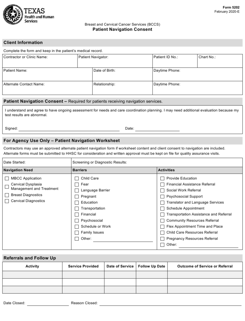 Form 5202 Download Fillable PDF Or Fill Online Patient Navigation 