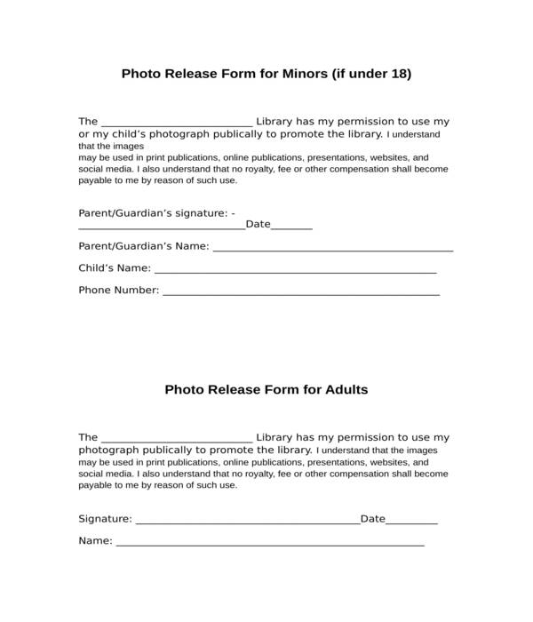 FREE 10 Minor Photo Release Forms In PDF MS Word