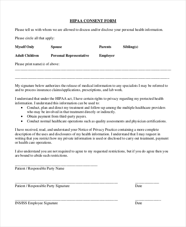 FREE 11 Sample HIPAA Forms In PDF MS Word