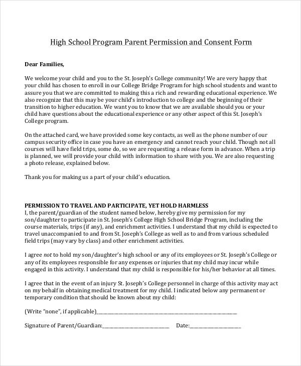 FREE 11 Sample Travel Consent Forms In PDF MS Word Excel