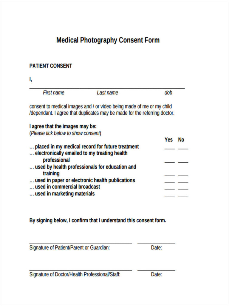 FREE 13 Photography Consent Forms In PDF Ms Word