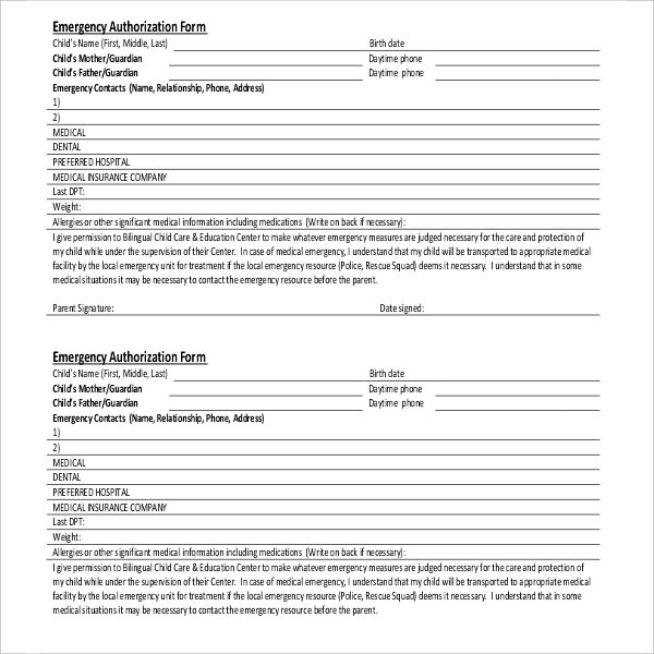 FREE 16 Sample Medical Authorization Forms In PDF Word Excel