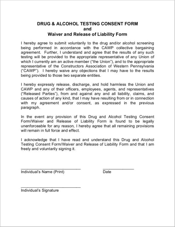 FREE 17 Drug Testing Consent Agreement Samples And Templates In PDF 