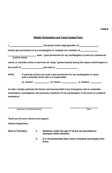 FREE 30 Sample Travel Consent Forms In PDF Ms Word