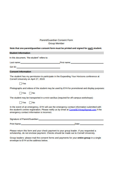 FREE 43 Sample Parental Consent Forms In PDF Ms Word