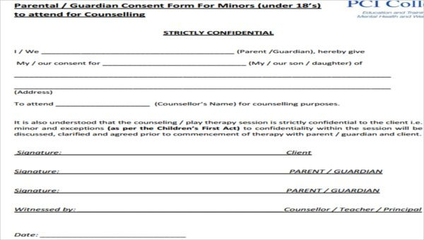 FREE 7 Counseling Consent Forms In Sample Example Format Consent 