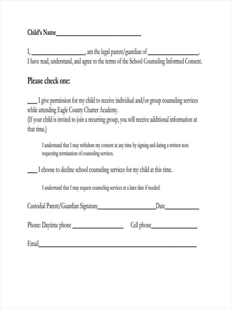 FREE 8 Counseling Consent Forms In PDF Ms Word