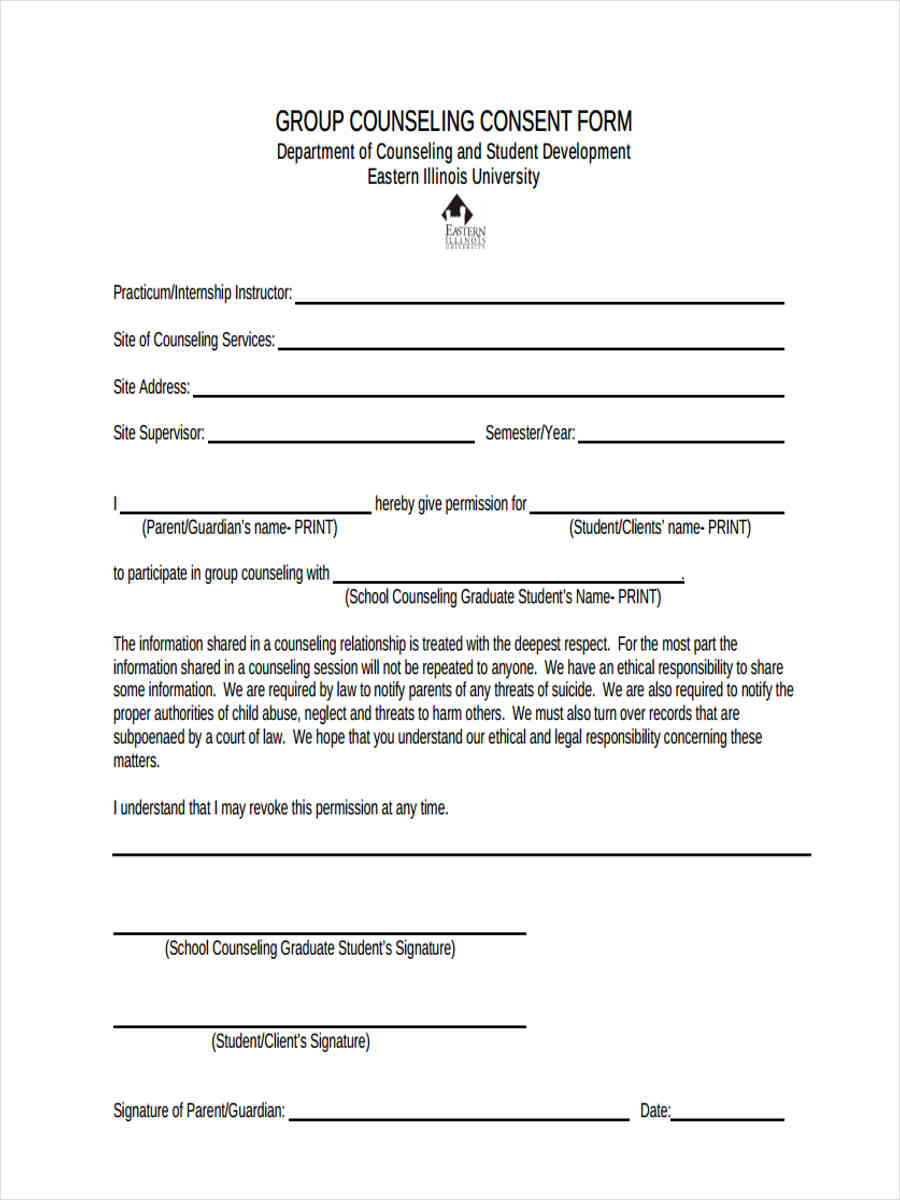 FREE 8 Counseling Consent Forms In PDF Ms Word