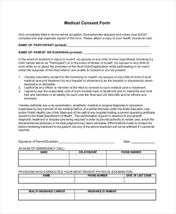 FREE 8 Medical Consent Sample Forms In PDF MS Word Excel