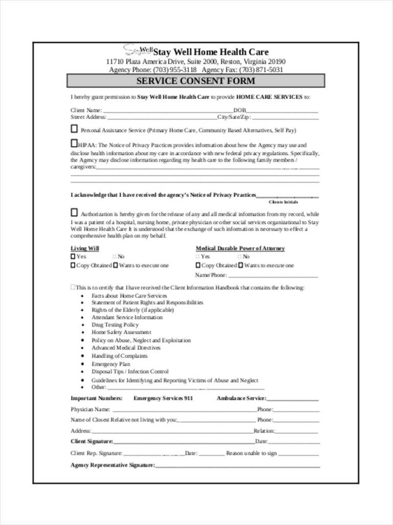 FREE 9 Health Consent Forms In PDF