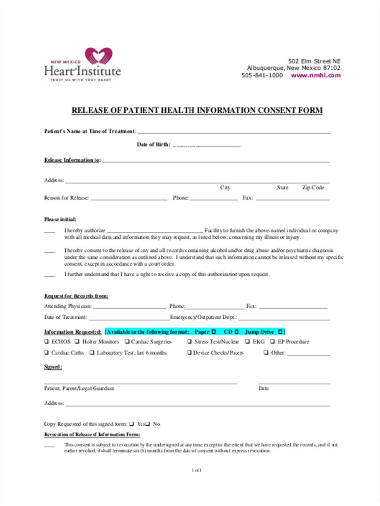 FREE 9 Health Consent Forms In PDF