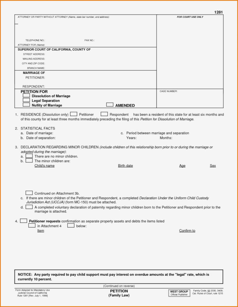 Free Printable Legal Forms California Free Printable