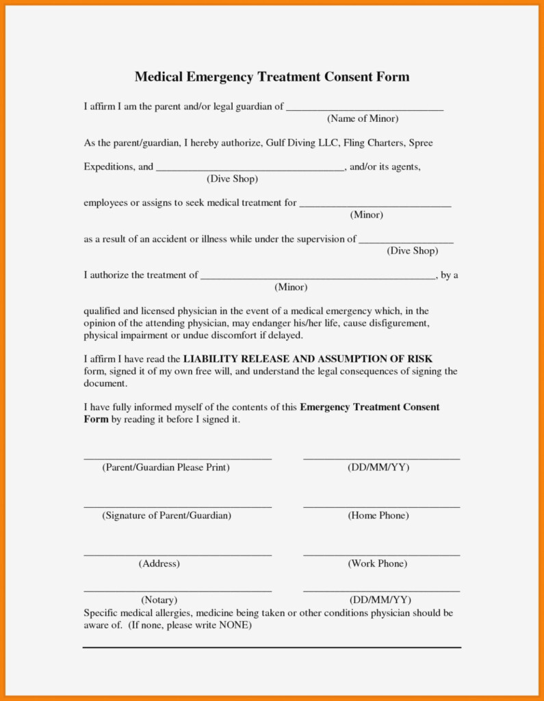 Free Printable Medical Consent Form Free Printable