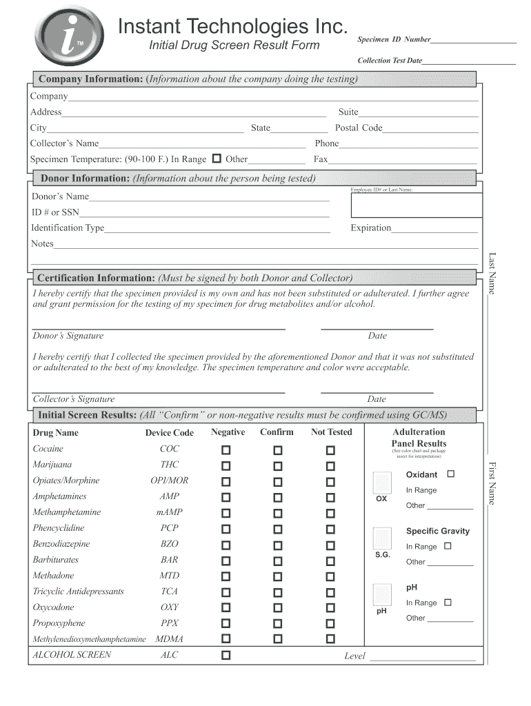 Initial Drug Result Fill Online Printable Fillable Blank PdfFiller