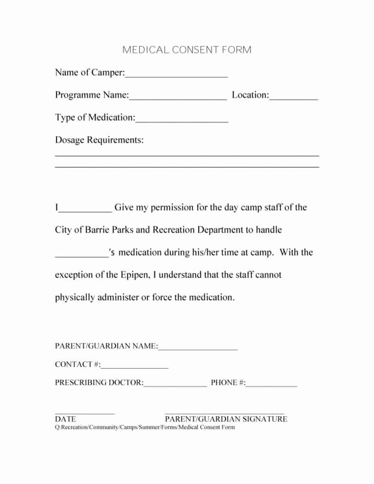 Medical Authorization Form Template Lovely 45 Medical Consent Forms 