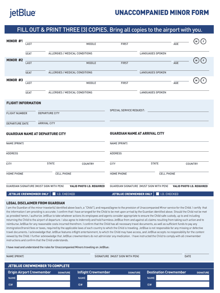Minor Unaccompanied Fill Online Printable Fillable Blank PdfFiller