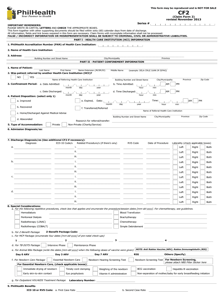 Philhealth Form Cf2 Fill Online Printable Fillable Blank PdfFiller