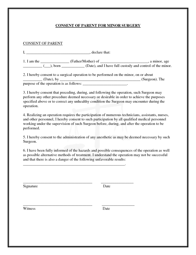 Surgery Consent Forms Templates Consent Forms Consent Business Template