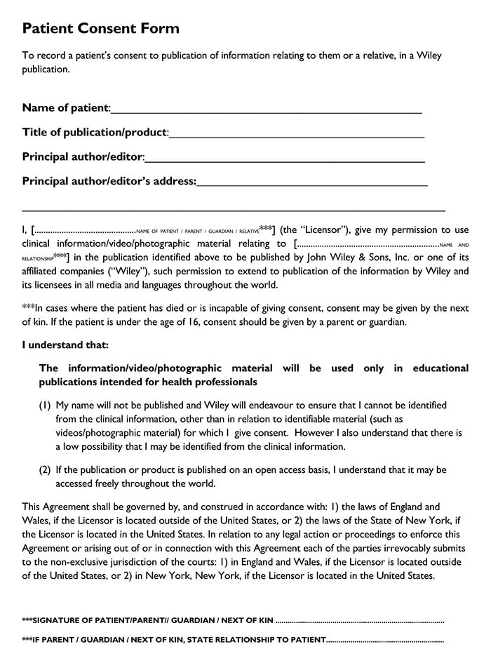 12 Free Consent Form Templates Samples Word PDF 