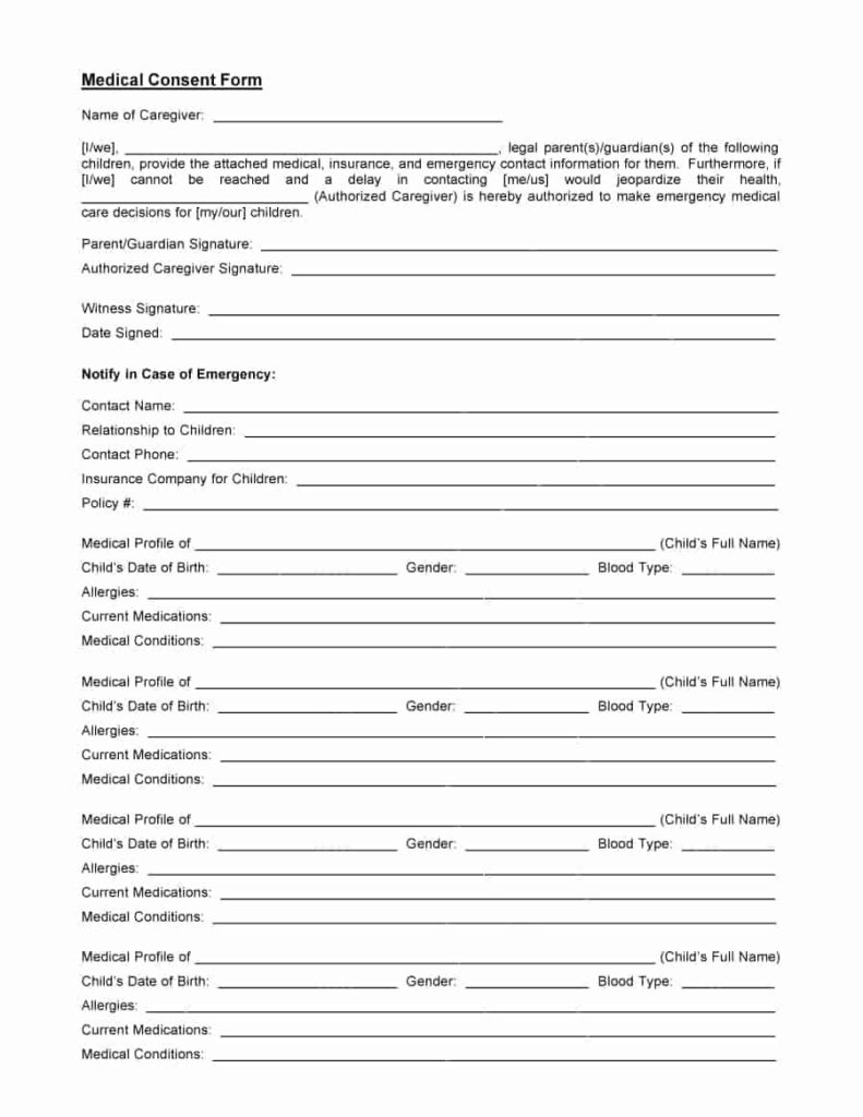 45 Medical Consent Forms 100 FREE Printable Templates Medical 