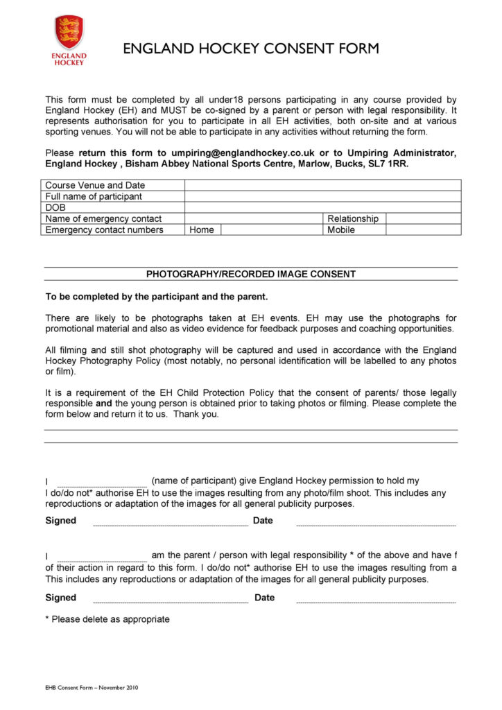 50 Printable Parental Consent Form Templates TemplateLab