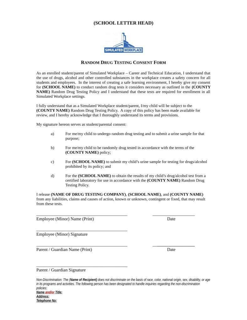 9 Drug Testing Consent Forms PDF DOC Free Premium Templates