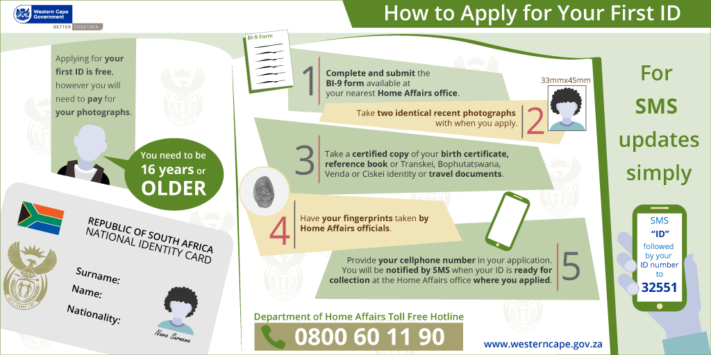 Applying For A South African Identity Document Western Cape Government