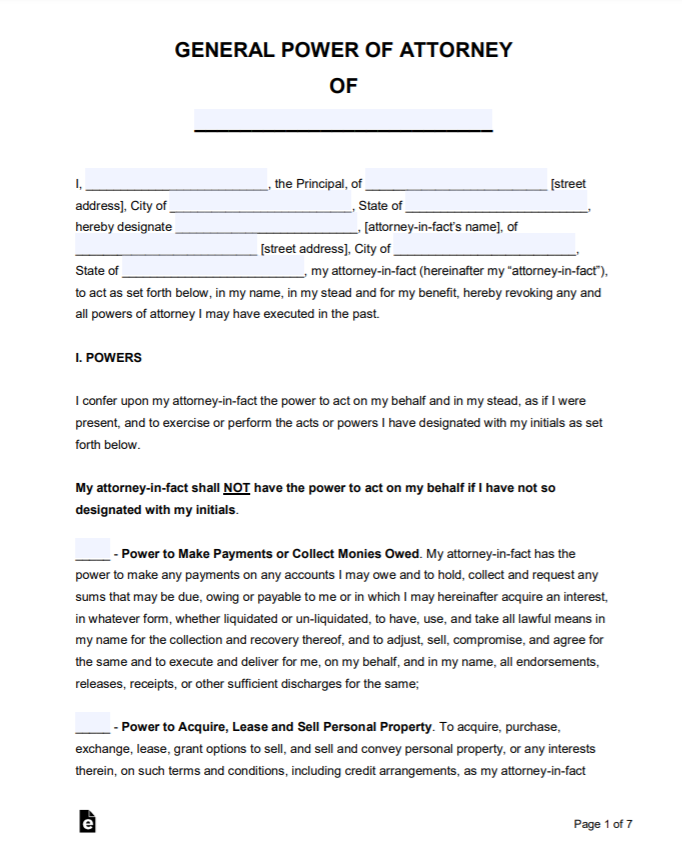 Best 5 Power Of Attorney Form Format Sample Template You Calendars 