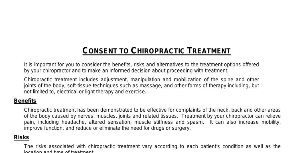 Chiropractic Consent Form pdf DocDroid