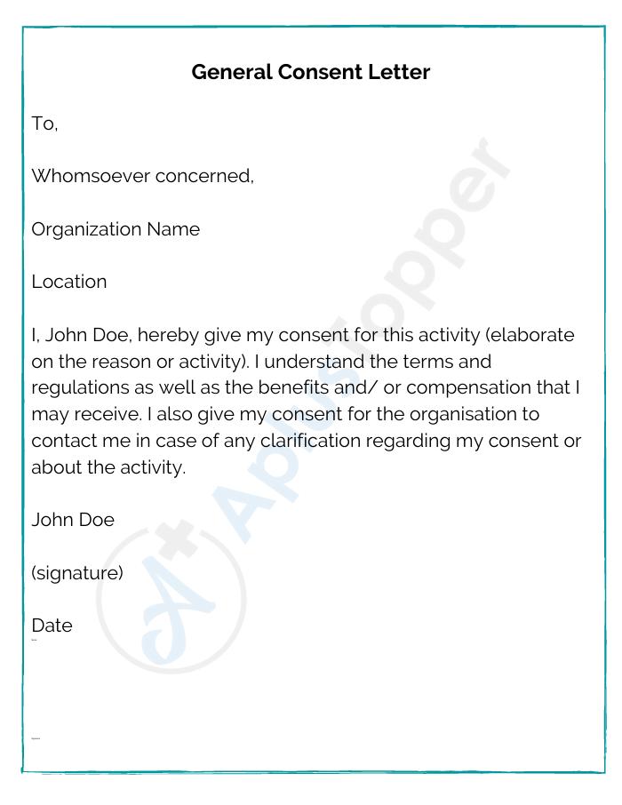 Consent Letter Format Sample And How To Write A Consent Letter For 