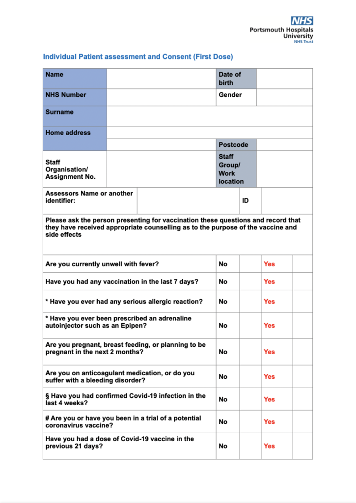 Covid 19 Vaccine Consent Form In BSL Lipspeaker