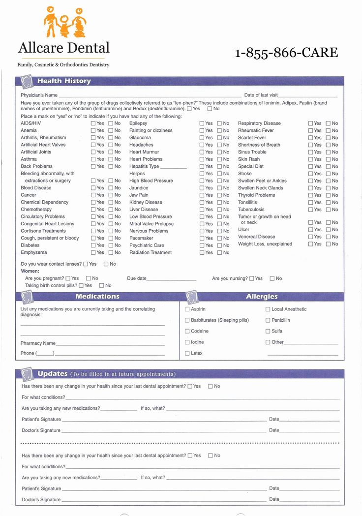 Dental Medical History Form Template Awesome Medical History Form For 