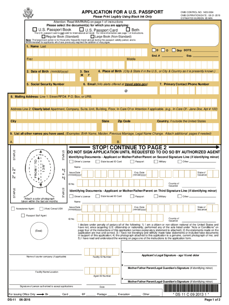 DS 11 Passport Form 2021 Get DS 11 Form Application For U S Passport 