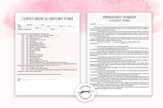 Editable Permanent Makeup Consent Forms Customizable Etsy Permanent 