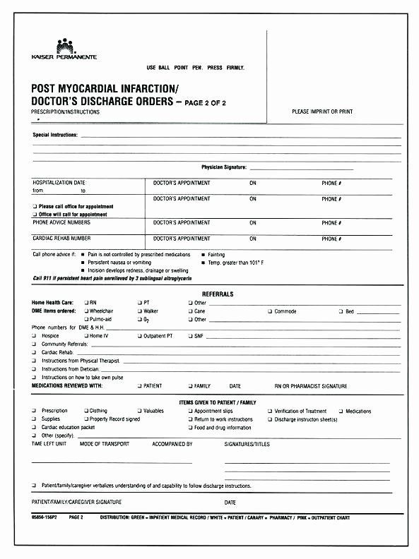 Emergency Room Form Template Awesome Hospital Discharge Form Example 
