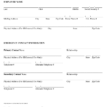 Employee Emergency Contact Form Emergency Contact Form Emergency