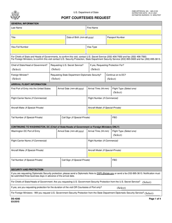 Fill Free Fillable Department Of State PDF Forms