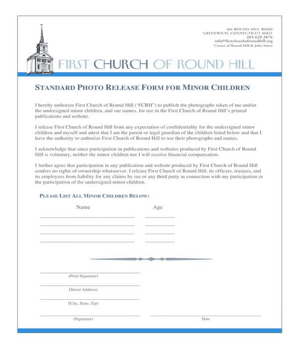 FREE 10 Minor Photo Release Forms In PDF MS Word