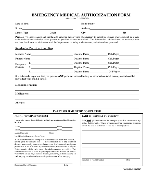 FREE 10 Sample Medical Authorization Forms In PDF MS Word Excel