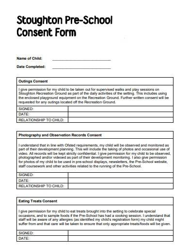 FREE 10 School Consent Form Samples Templates In MS Word PDF