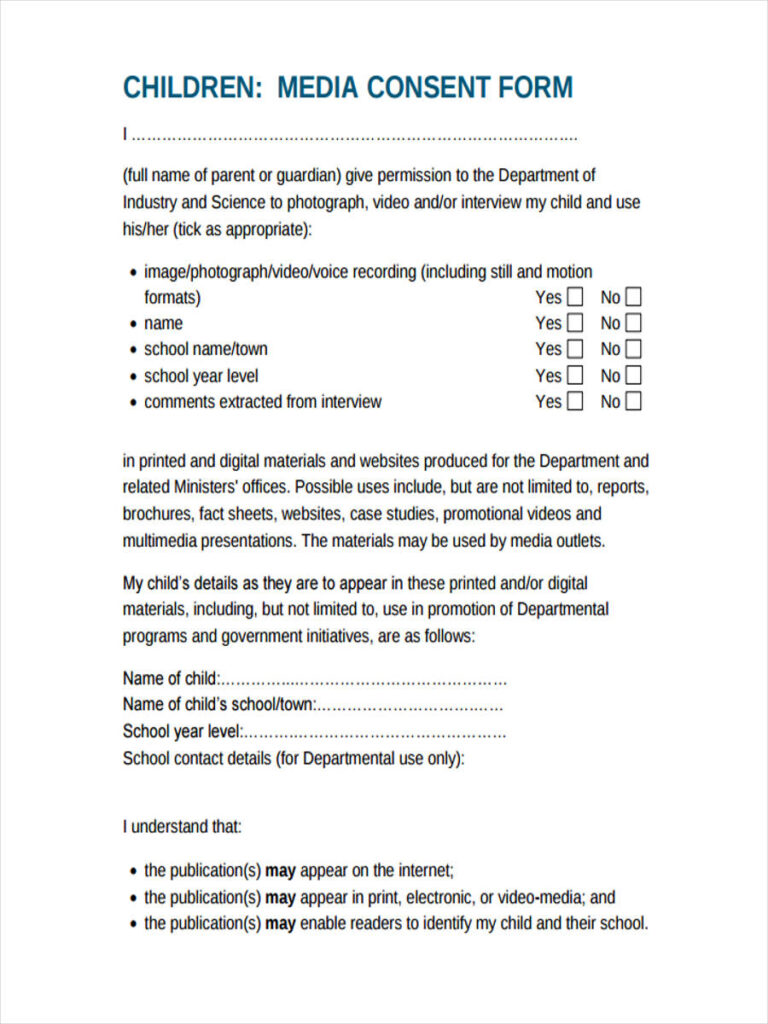 FREE 11 Media Consent Forms In PDF Ms Word Excel