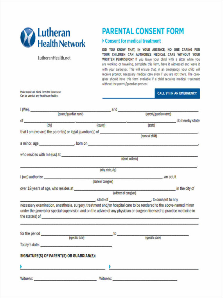 FREE 11 Parental Consent Forms In PDF Ms Word Excel