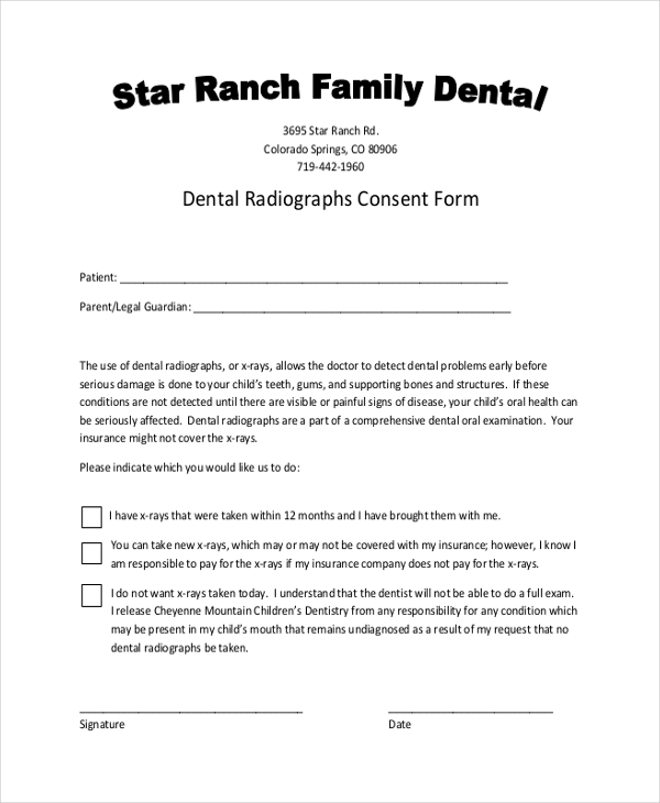 FREE 11 Sample Dental Consent Forms In PDF Word